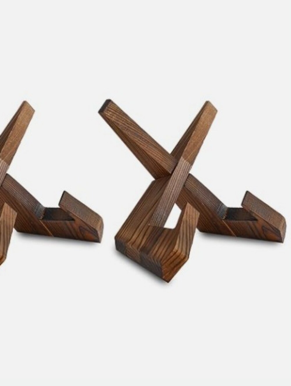 2 Wood Stands Display Decorative Plate Picture Frame Holder Tabletop Book Stand